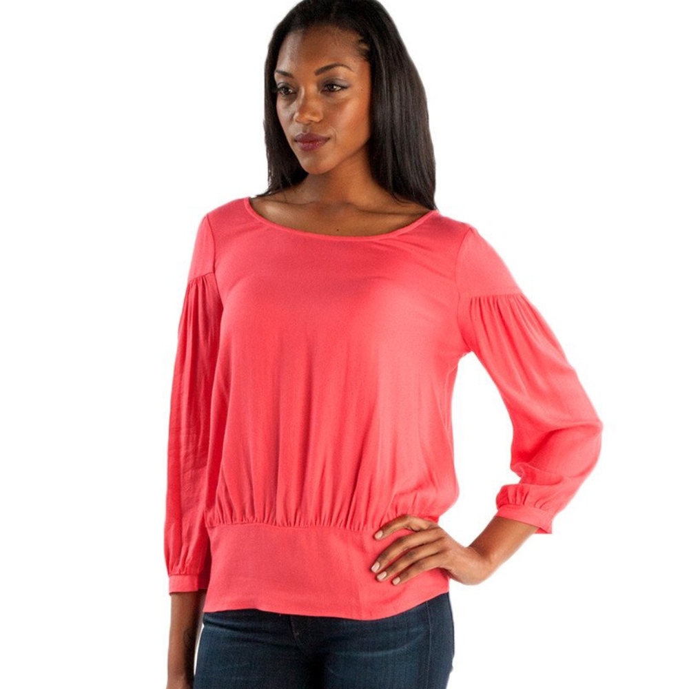 Ella Moss Stella Shirred Top in Hot Pink (NWT!)